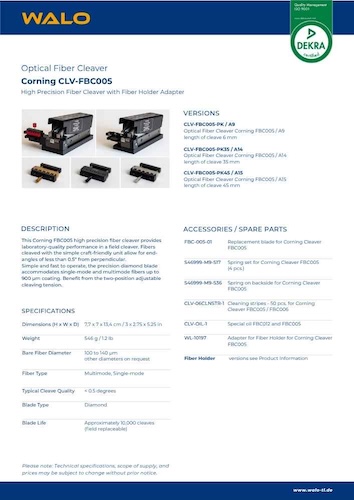 Product Information FBC005