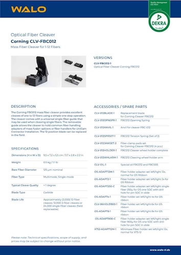 Product Information FBC012